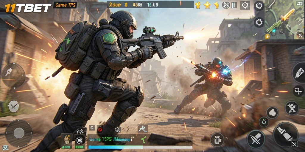 Tampilan gameplay seru dalam 11TBET dengan aksi TPS yang mendebarkan.