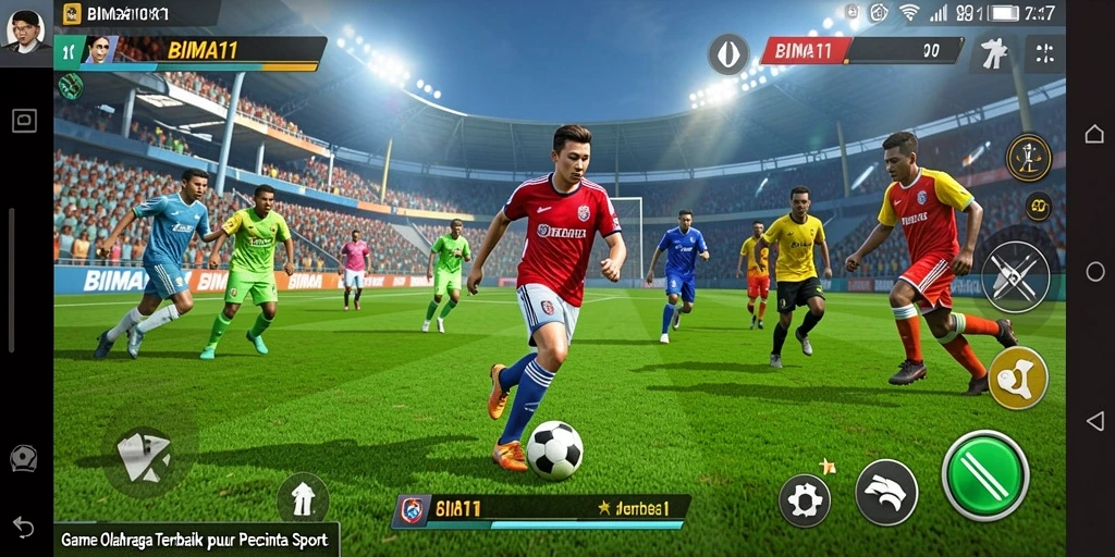 Tampilan gameplay BIMA11 dengan aksi seru olahraga yang mendebarkan.