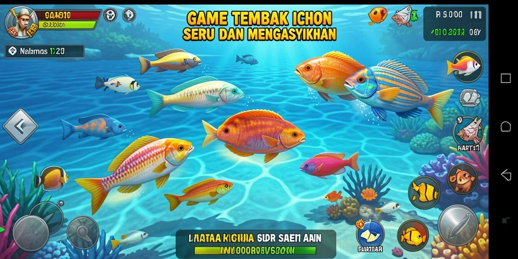 Tampilan gameplay HARTA11 dengan aksi tembak ikan yang seru.