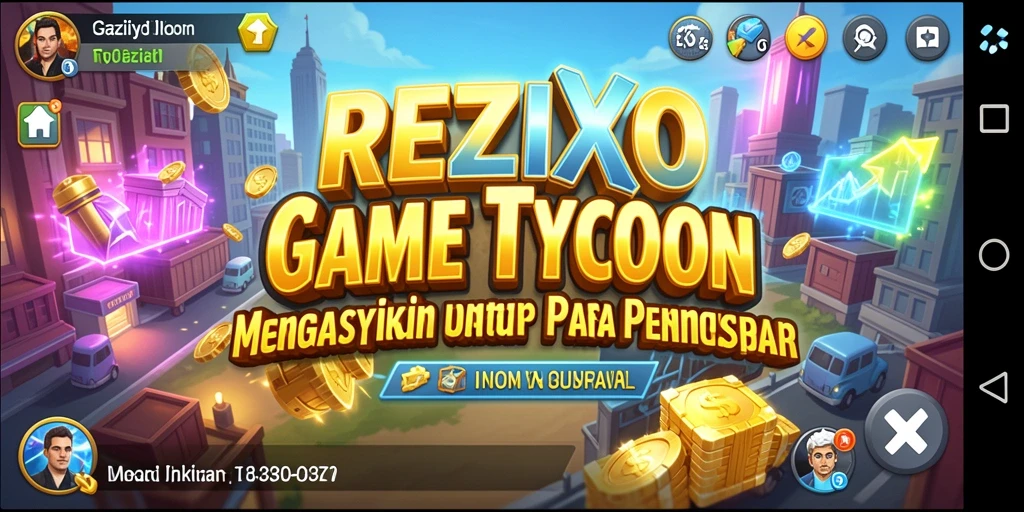 Screenshot gameplay REZIXO menampilkan keseruan mengelola bisnis Tycoon.