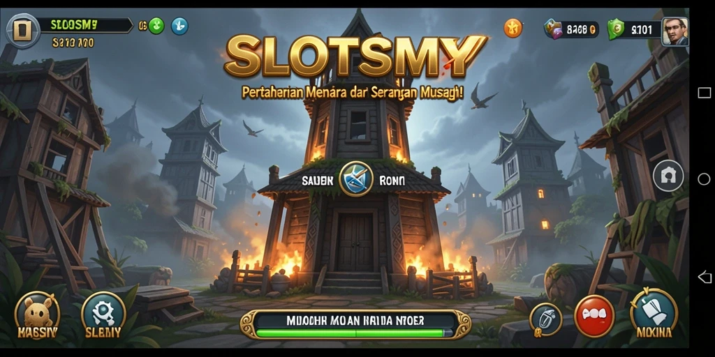 Gameplay SLOTSMY yang menegangkan dalam pertahanan menara.